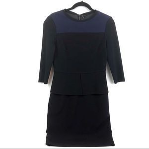 Elie Tahari | Women’s Blue & Black Peplum Dress